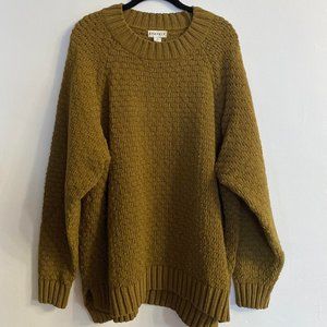 Textured Oversized Olive Green Sweater